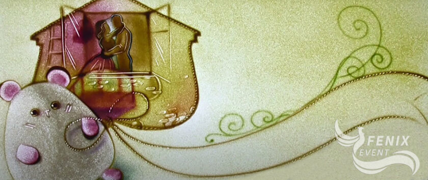 Оригинальное шоу на свадьбу в Москве. Заказать песочное шоу на свадьбу в Москве в подарок. Заказать песочное шоу на праздник в Москве.