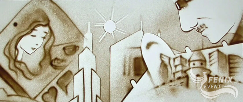 Лучшее песочное шоу заказать в Москве. Заказать песочное шоу на праздник в Москве. Оригинальное шоу на юбилей в Москве.